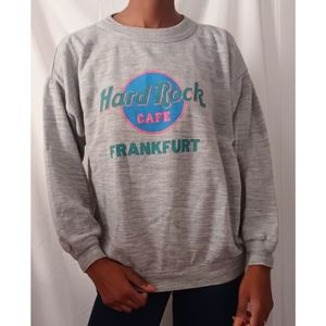 Hard Rock Cafe Frankfurt marled gray crew